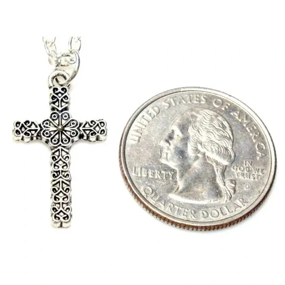 Small Filigree Celtic Cross Necklace 1477 - Picture 5 of 5